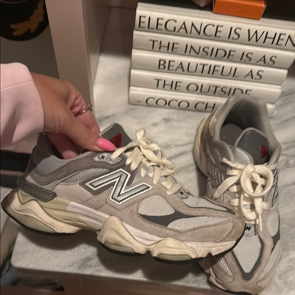 New Balance white and Gray Athletic Shoes 9060